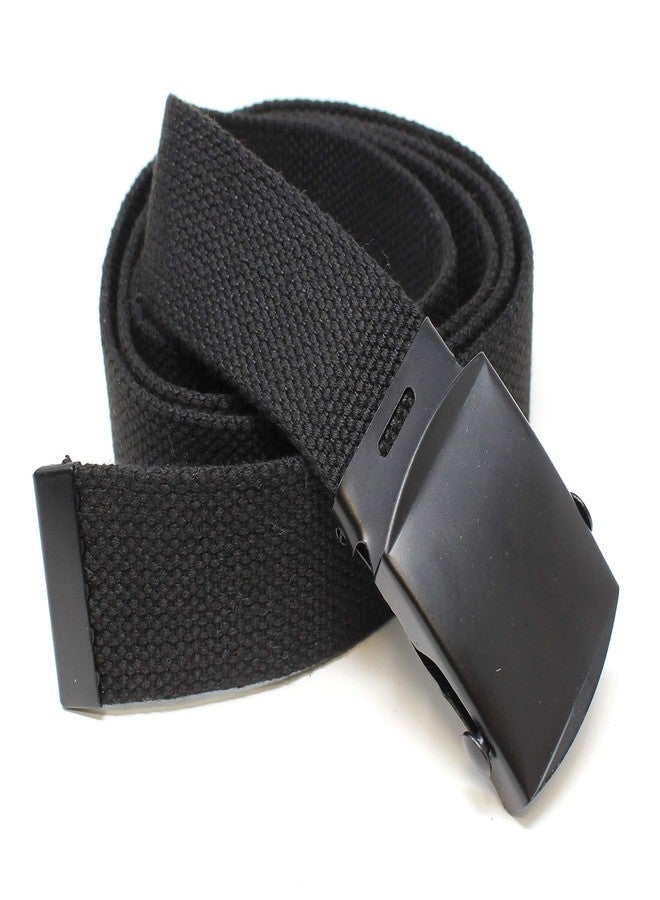 BC Belts حزام قماشي من بي سي بيلتس، تصميم عسكري، بإبزيم وطرف أسودين، طوله 56 بوصة، متوفر بألوان متعددة (أسود). - Image 3